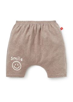 Baby Cotton Half Pants-Smile, Khaki, hi-res