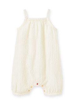 Spaghetti Strap Baby Bib Shorts, Cream, hi-res