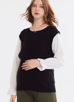Double Layer Knitted Maternity & Nursing Top, , hi-res
