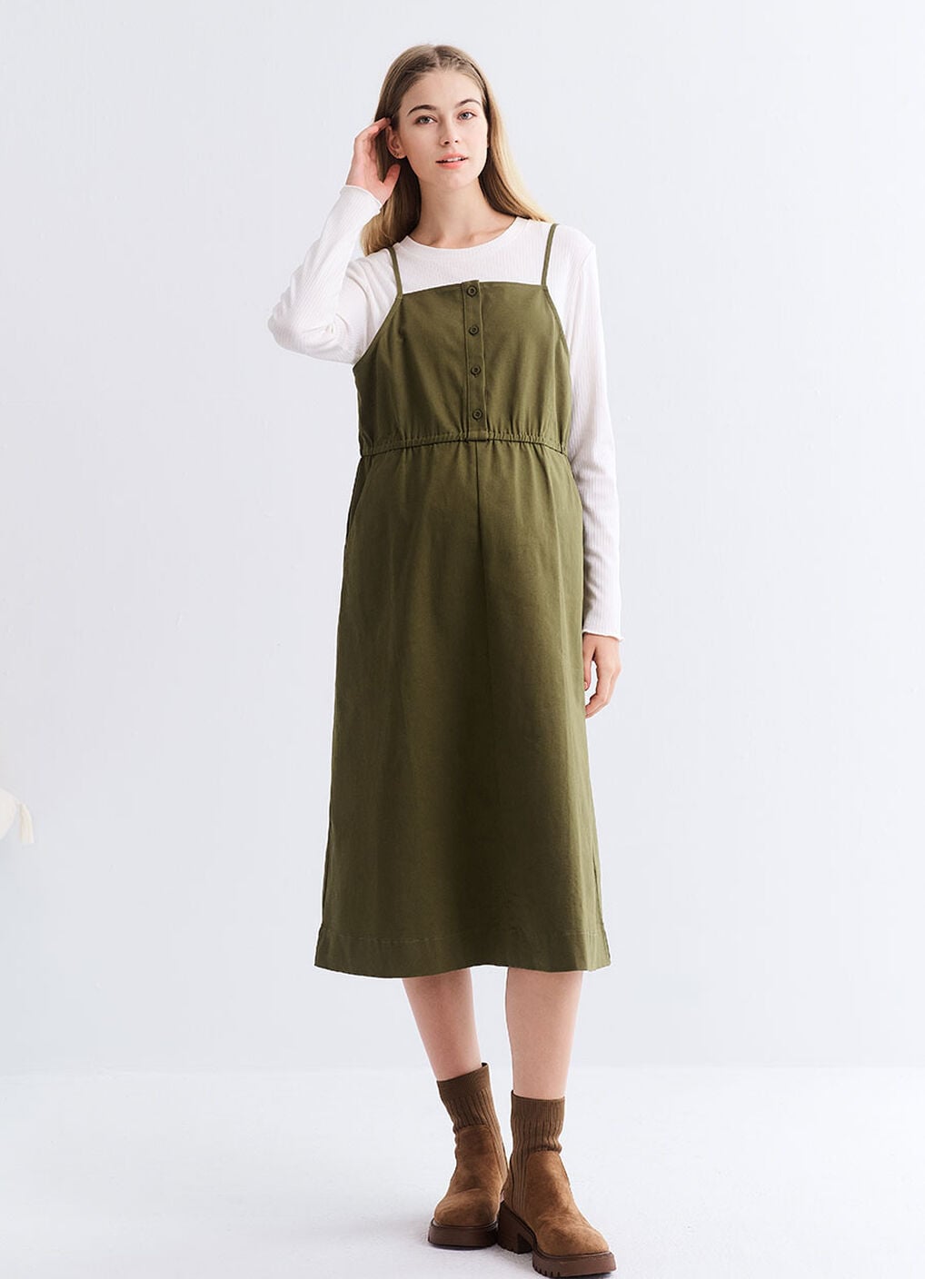 2 in 1 Maternity & Nursing Spliced Dress, , hi-res image number 0