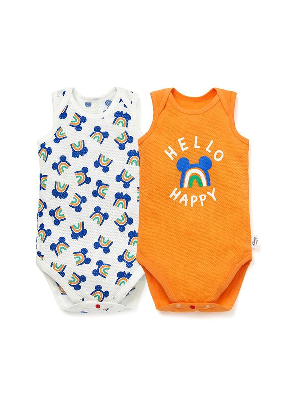 Baby Cotton Mesh Sleeveless Bodysuit 2 Pack
