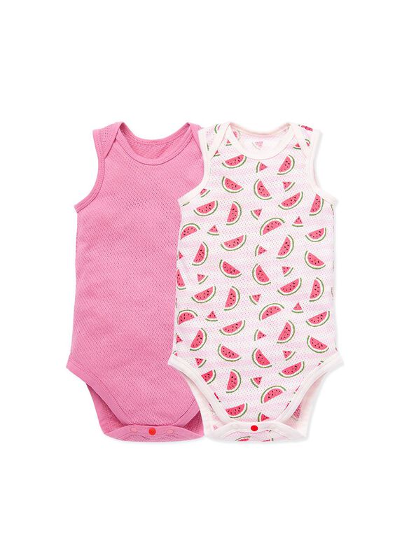 Baby Cotton Mesh Sleeveless Bodysuit 2 Pack