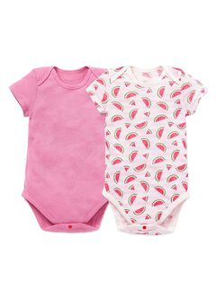 Baby Cotton Mesh Short Sleeve Bodysuit 2 Pack, , hi-res