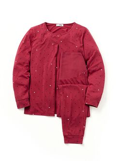 Mickey Dotty Maternity & Nursing Pyjama Set, Brick, hi-res
