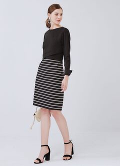 2 in 1 Maternity & Nursing Dress, Black, hi-res