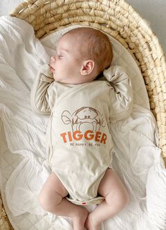 Disney Tigger Newborn Cotton L/S Bodysuit, Khaki, hi-res
