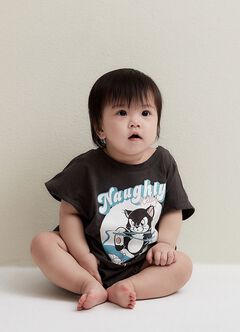 Disney Figaro & Cleo Baby Cotton Short Sleeve Romper, , hi-res