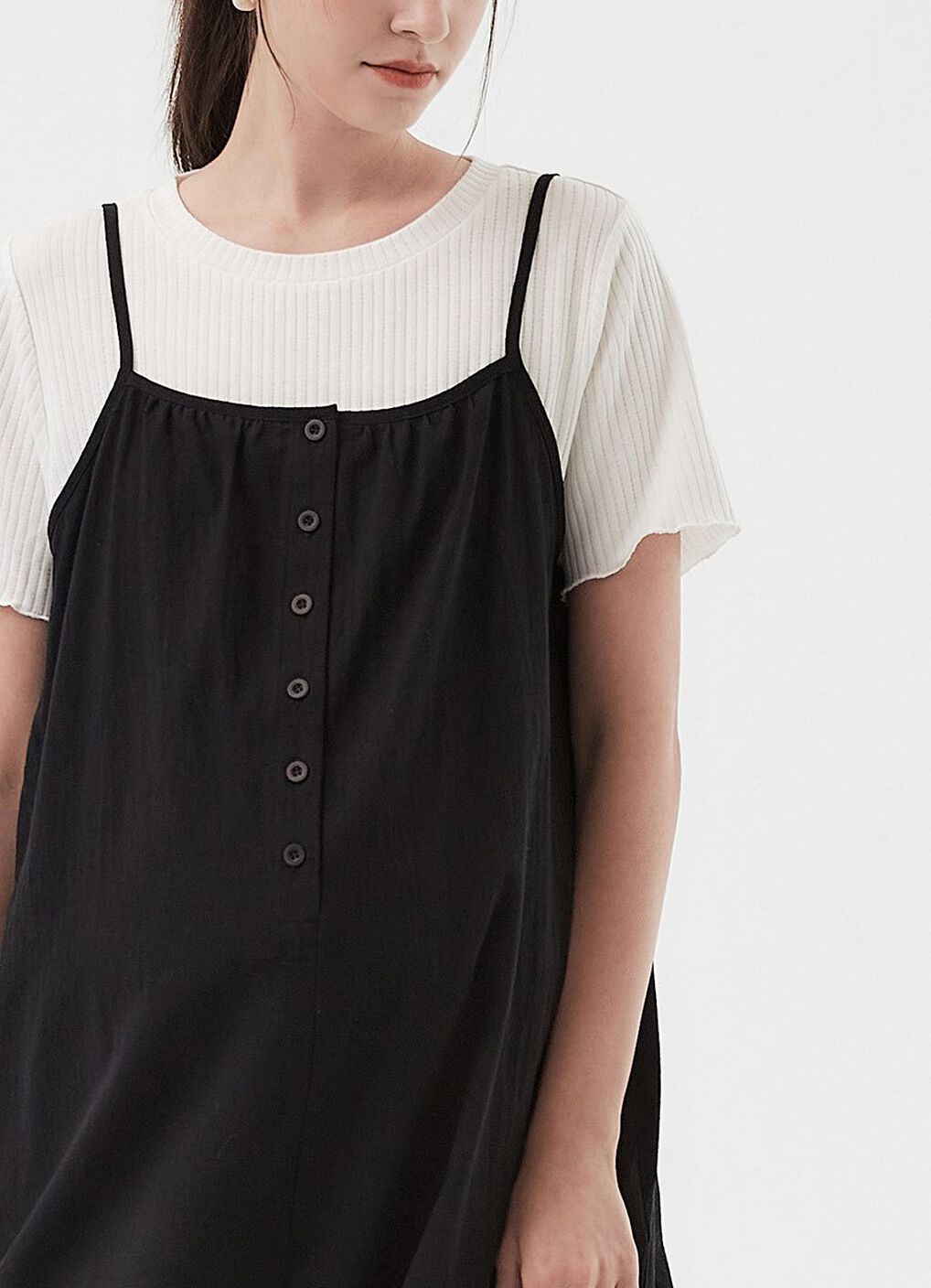 Buttoned Short Sleeve Maternity & Nursing Dress, Black, hi-res image number 0