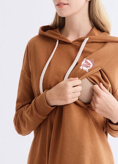 Disney Chip & Dale Popcorn Long Sleeves Maternity & Nursing Top, Brown, hi-res