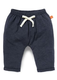 Twinkle Stars Baby Cotton Rolled Up Pants, Navy, hi-res