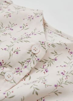 Floral-print Baby Short Sleeve Romper, , hi-res