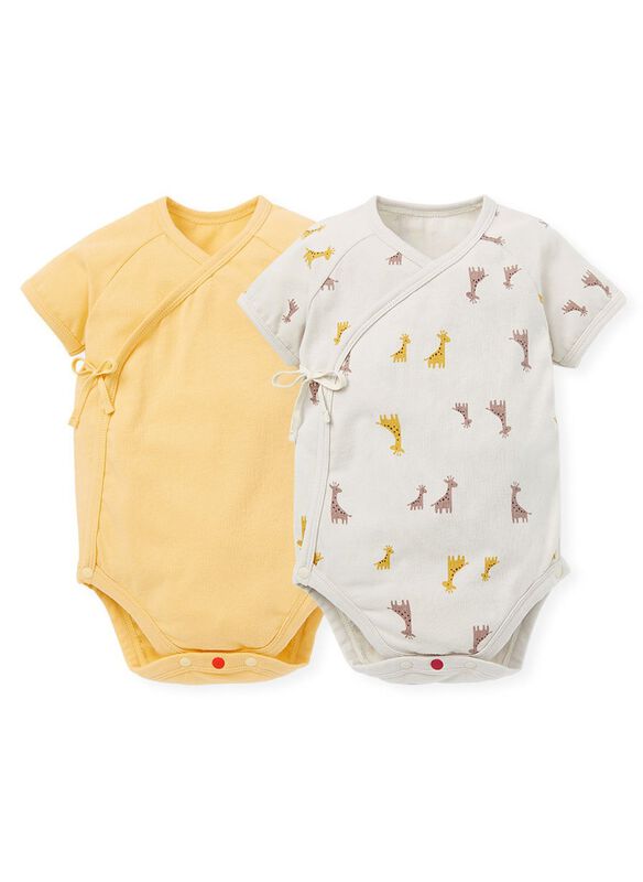 Giraffe Newborn Cotton S/S Bodysuit 2 Pcs Pack