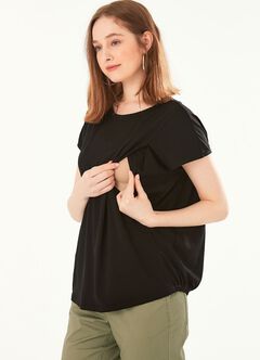 Cap Sleeve Maternity & Nursing Top, , hi-res