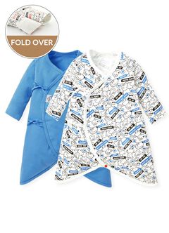 Label Peppa Pig Newborn Cotton L/S Romper 2 Pcs Pack, Blue, hi-res