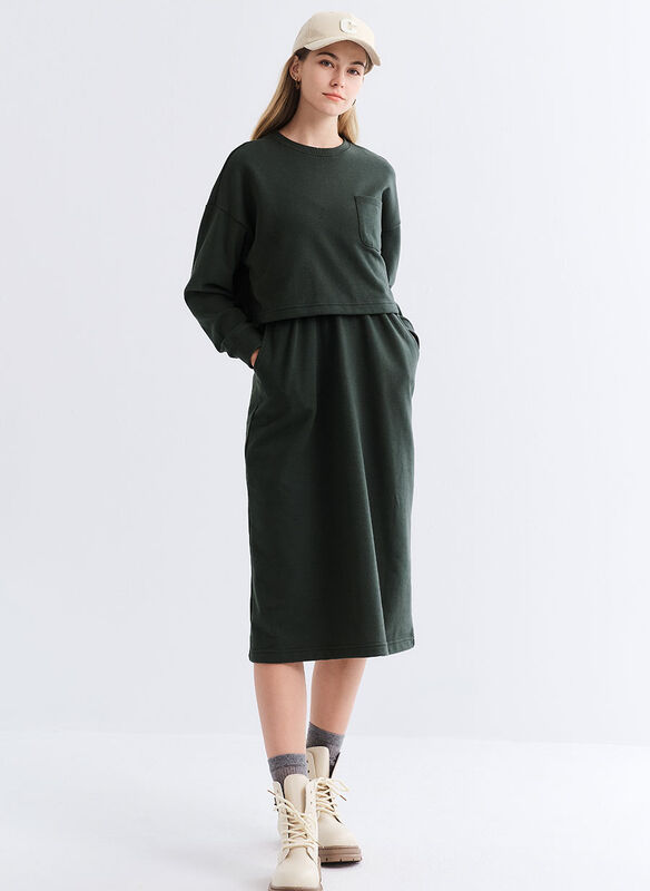 Back Slit Maternity & Nursing Two-Piece Dress
