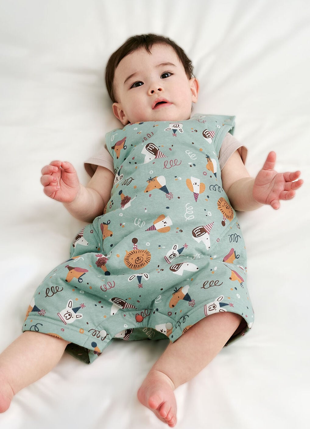Lightweight Optimum Temp. Sleep Suit-Doggie Party, , hi-res image number 2