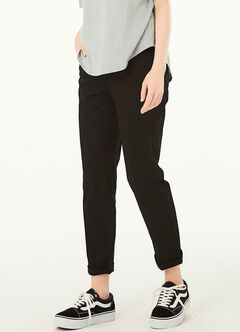 Cotton Maternity Slim Pants, Black, hi-res