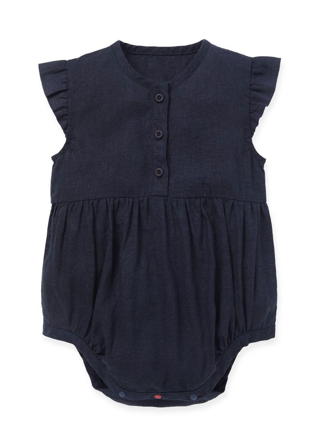 Baby Ruffle S/L Bodysuit, Navy, hi-res image number 0