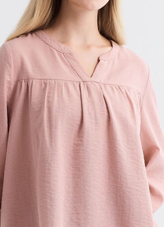 Pleated V-Neck Maternity & Nursing Top, , hi-res