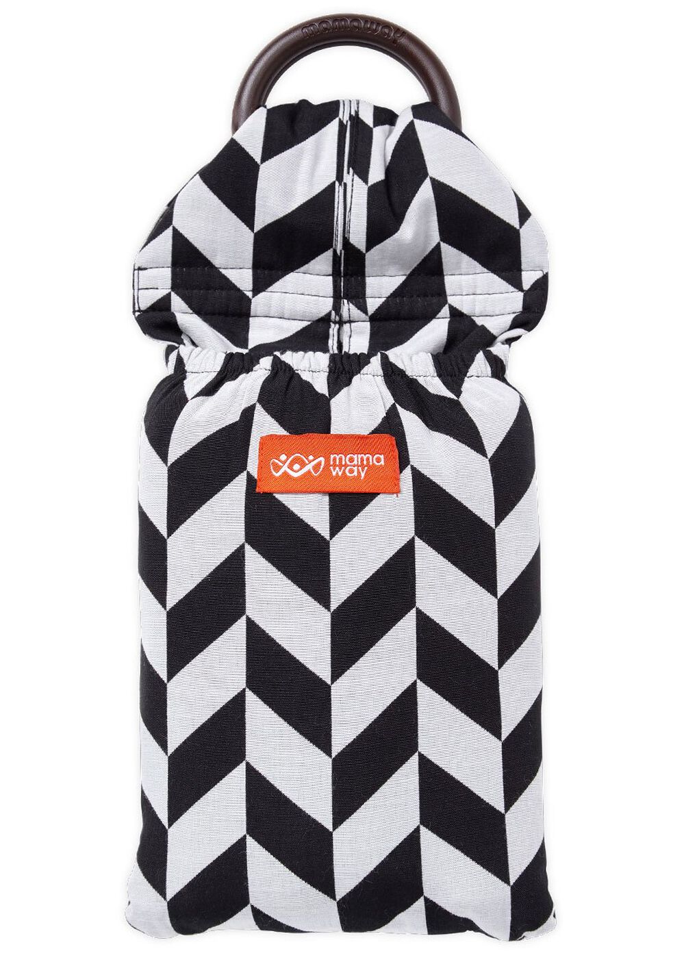 Black & White Herringbone Baby Ring Sling, , hi-res image number 2