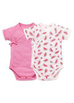 Newborn Cotton Mesh Short Sleeve Bodysuit 2 Pack, , hi-res