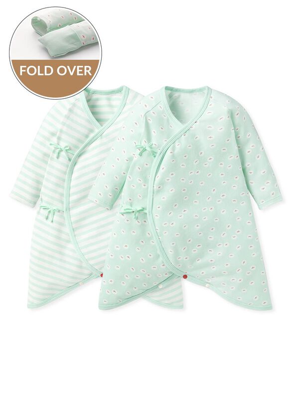 Pearl Barley Newborn Cotton L/S Romper 2 Pcs Pack