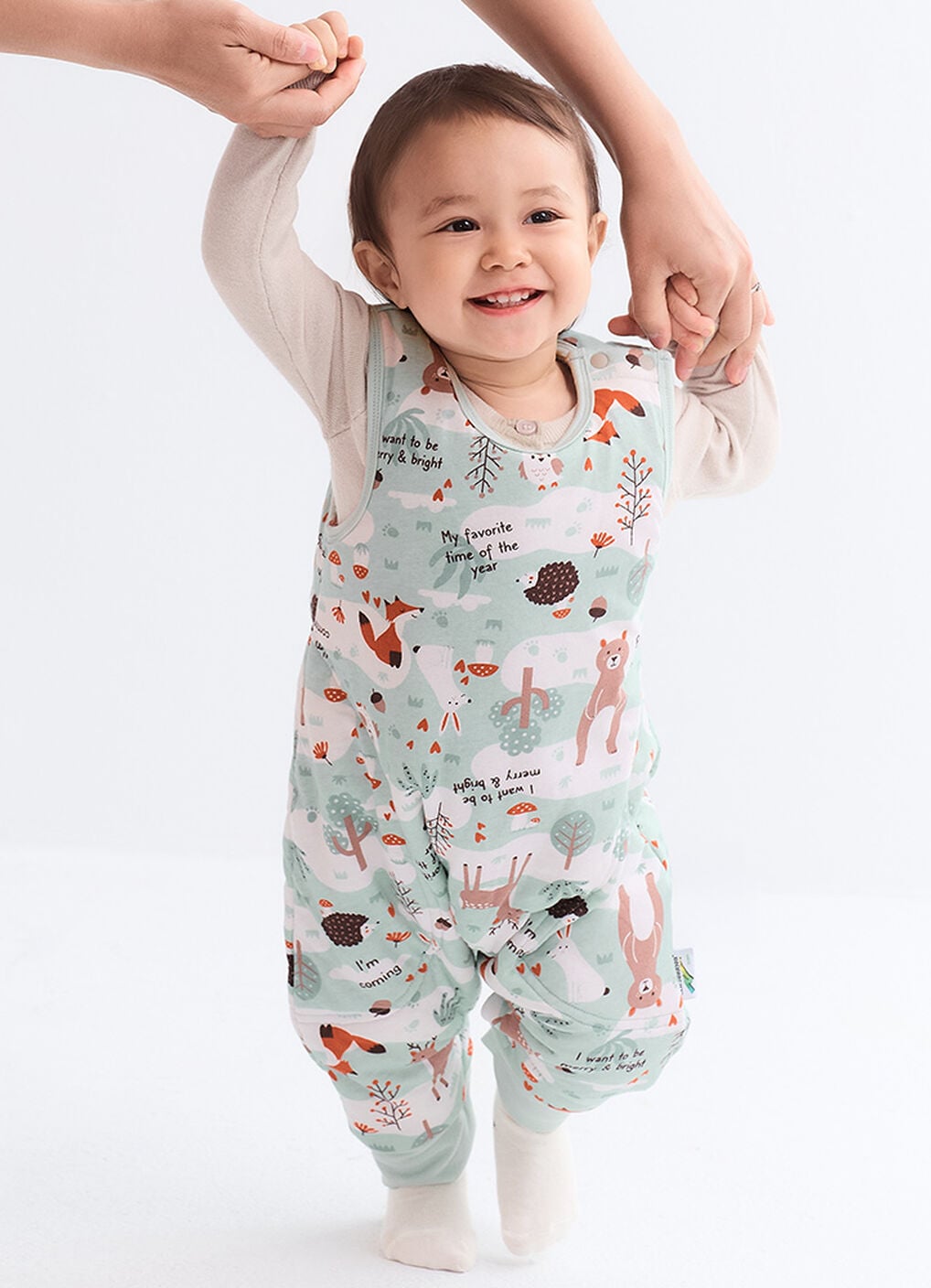 All Seasons Optimum Temp. Sleep Suit-Forest Animals, , hi-res image number 1