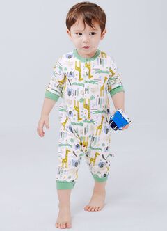 Baby Long Sleeve One Piece Outfit, Bondi Blue, hi-res