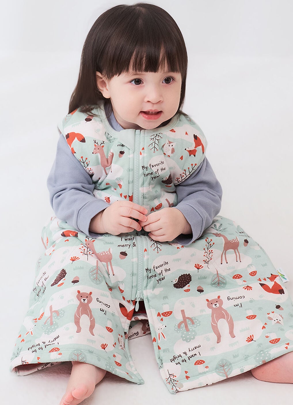 All Seasons Optimum Temp. Sleep Suit-Forest Animals, , hi-res image number 1