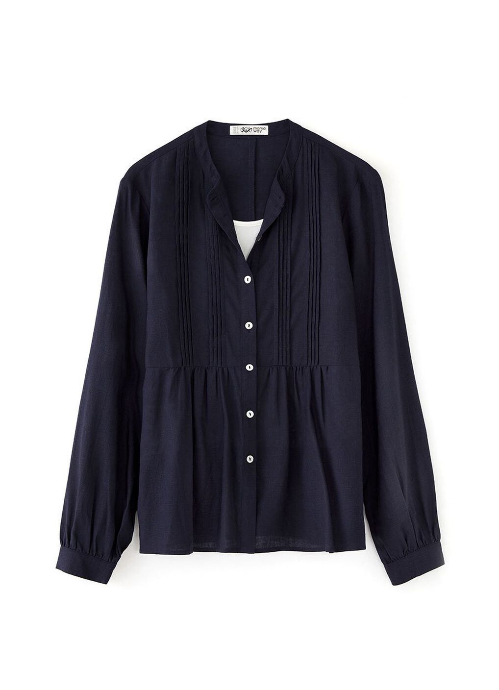 Emboss Pleated Long Sleeve Maternity & Nursing Shirt, , hi-res image number 5