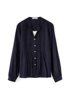 Emboss Pleated Long Sleeve Maternity & Nursing Shirt, , hi-res