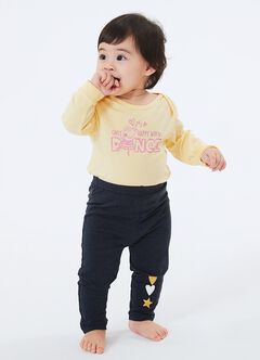 Dancing Peppa Pig Baby Cotton Long Sleeve Bodysuit, , hi-res