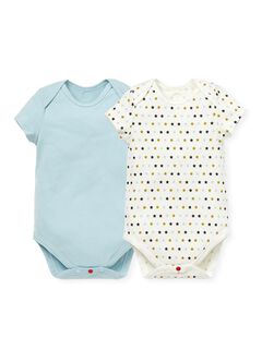 Baby Cotton Short Sleeve Bodysuit 2 Pack, Sage Green, hi-res