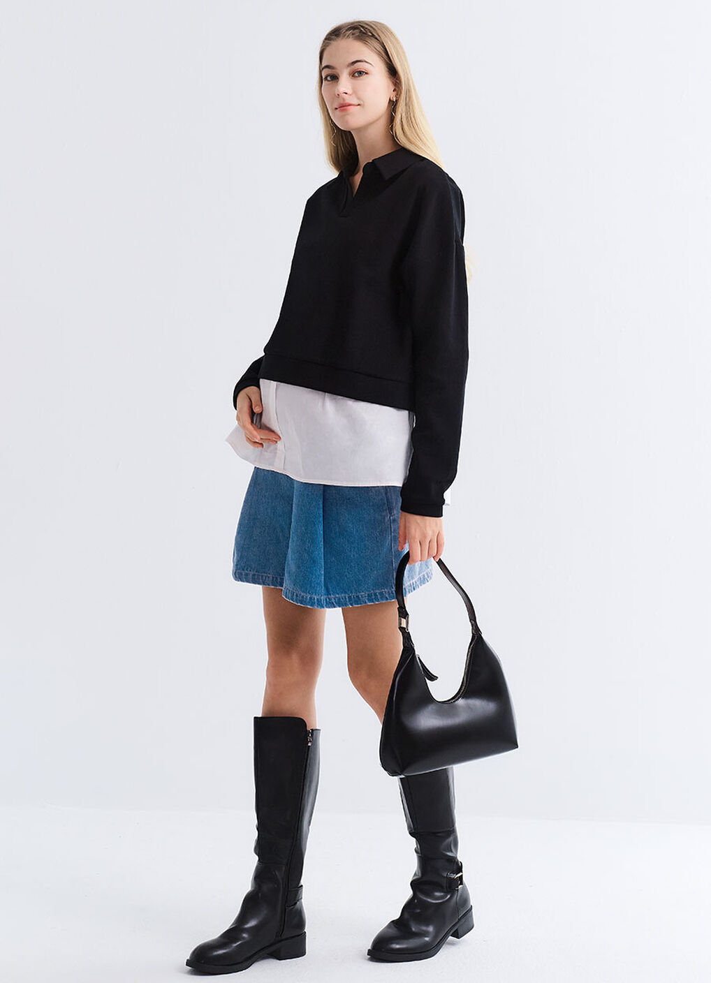 Skipper Collar 2 in 1 Maternity & Nursing Layered Jumper, , hi-res image number 3