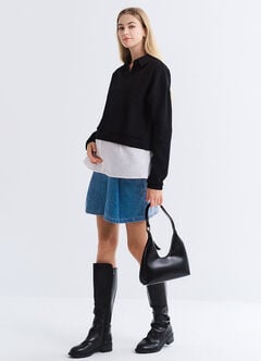 Skipper Collar 2 in 1 Maternity & Nursing Layered Jumper, , hi-res
