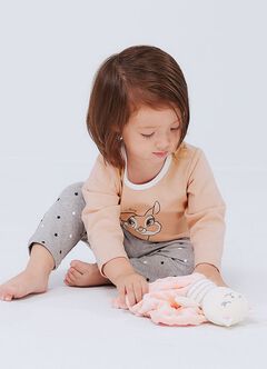 Baby Cotton Full-length Leggings, Silver, hi-res