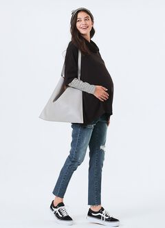 2 in 1 Maternity & Nursing Loose Top, Black, hi-res