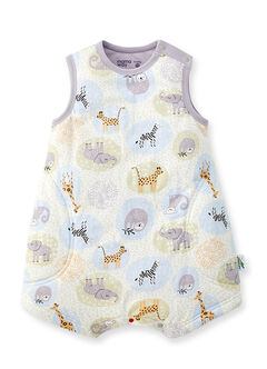 Lightweight Optimum Temp. Sleep Suit-Animal Bubbles, Grey, hi-res