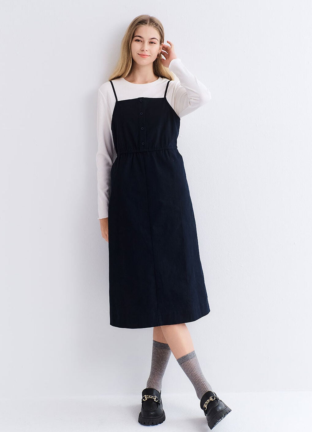 2 in 1 Maternity & Nursing Spliced Dress, Navy, hi-res image number 1
