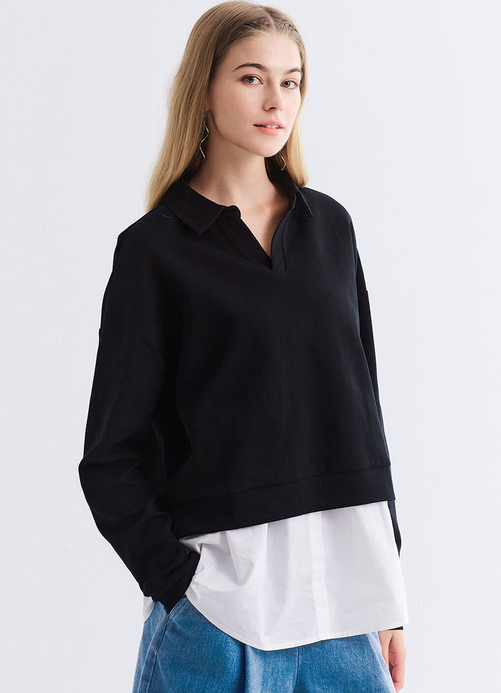 Skipper Collar 2 in 1 Maternity & Nursing Layered Jumper, , hi-res image number 7