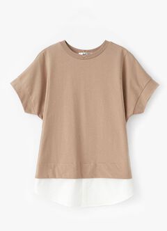 2 in 1 Cotton M&N Top, Khaki, hi-res