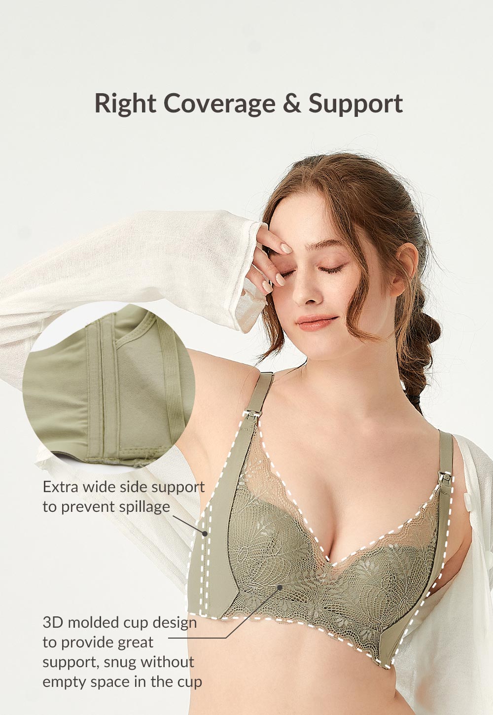 Silky Lace Underwire Maternity & Nursing Bra