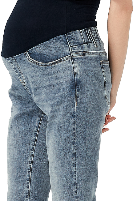 Raw Hem Maternity Slim Straight Jeans 