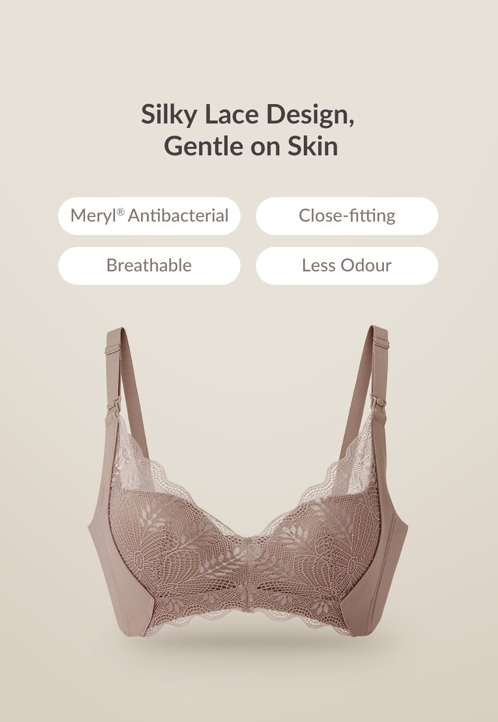 Silky Lace Underwire Maternity & Nursing Bra