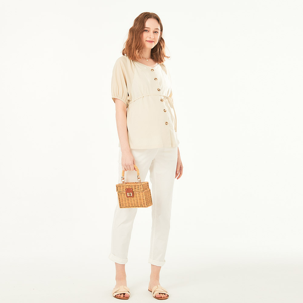 Puff Sleeve Maternity & Nursing Top