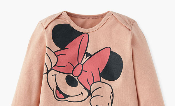 Disney Shy Minnie Mouse Baby Cotton L/S Bodysuit