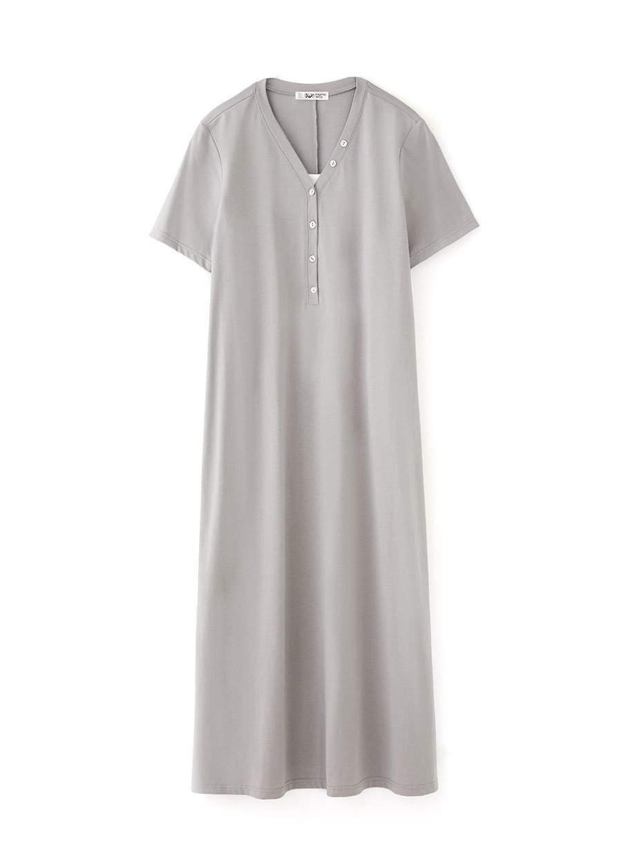 V-neck Short Sleeve Maternity & Nursing Dress, , small