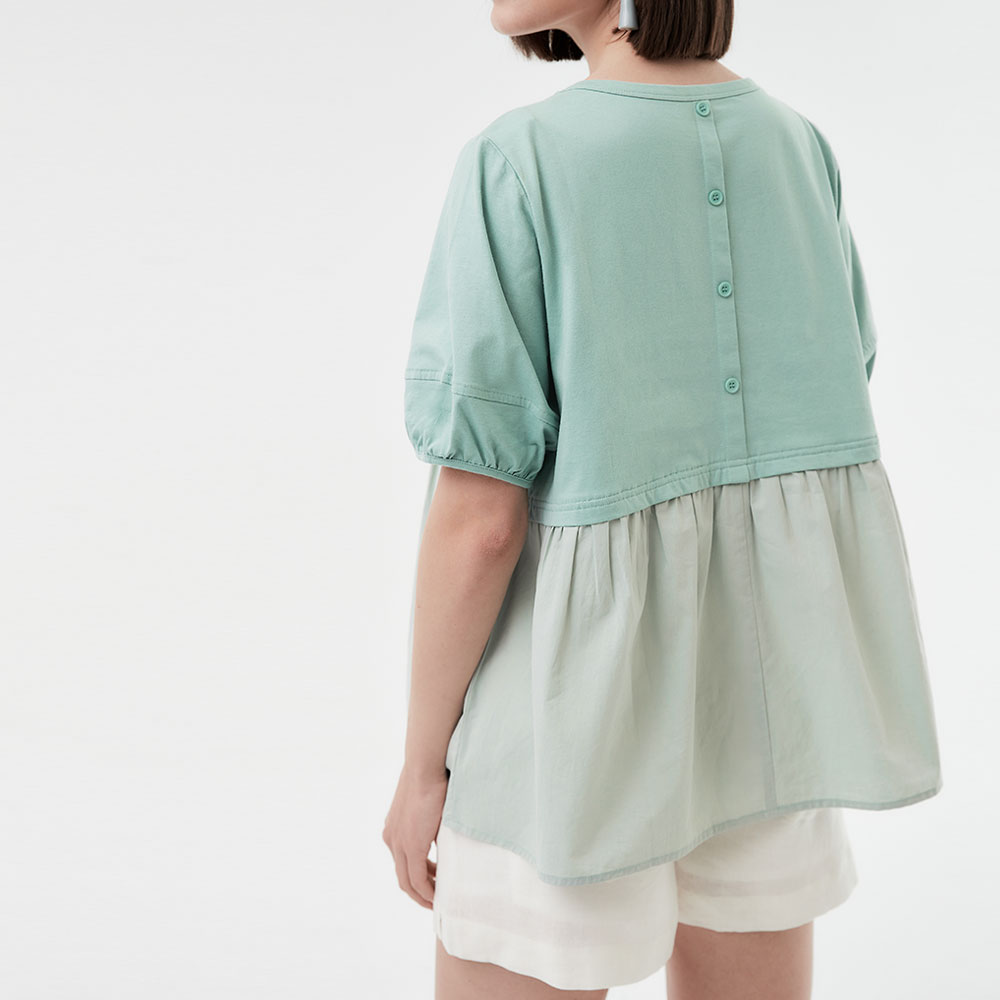 Umbrella Hem Short Sleeve Maternity & Nursing Top