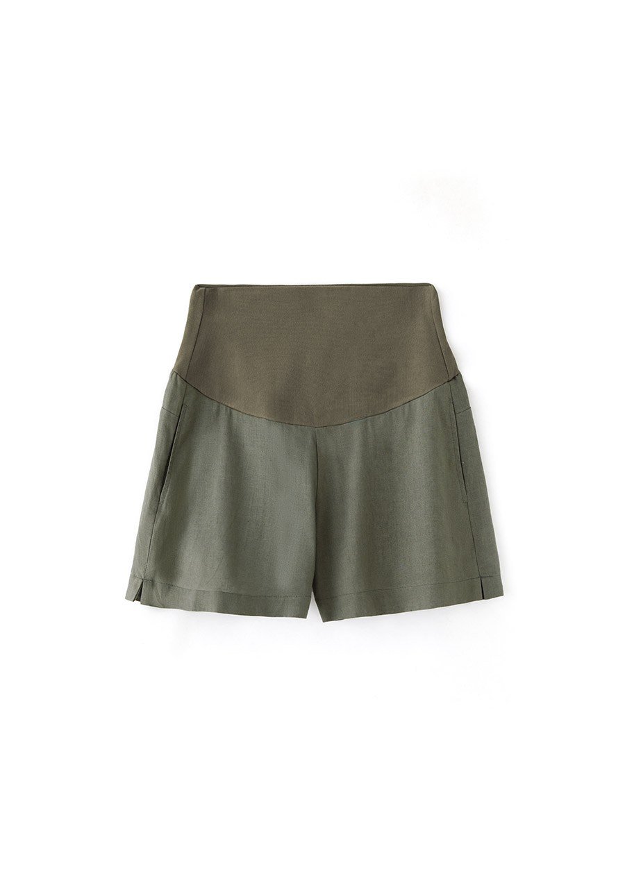 Cooling Linen Maternity Shorts, , small