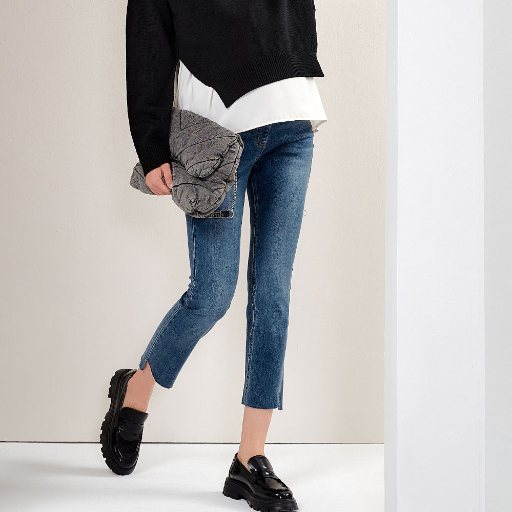 Insider Crop Step Fray Maternity Slim Jeans 